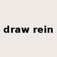 draw rein是什么意思