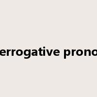 interrogative pronoun是什么意思