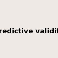 predictive validity是什么意思