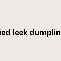 Fried leek dumplings是什么意思