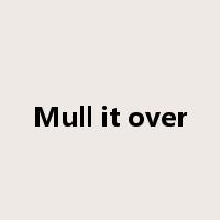 Mull it over是什么意思