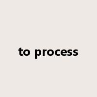 to process是什么意思
