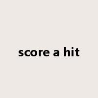 score a hit是什么意思