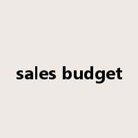 sales budget是什么意思