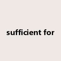 sufficient for是什么意思