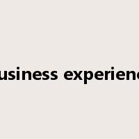 business experience是什么意思