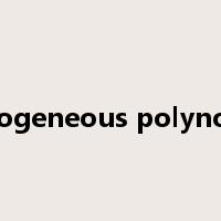 homogeneous polynomial是什么意思