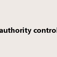 authority control是什么意思