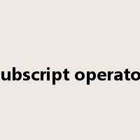 subscript operator是什么意思