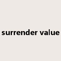 surrender value是什么意思