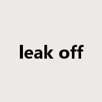 leak off是什么意思