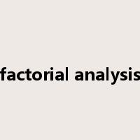 factorial analysis是什么意思