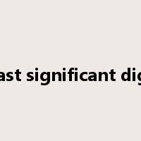 least significant digit是什么意思