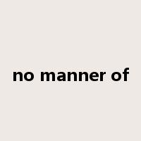 no manner of是什么意思