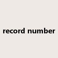 record number是什么意思