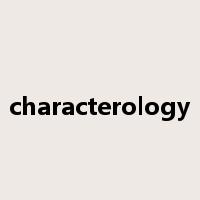 characterology是什么意思