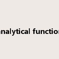 analytical function是什么意思