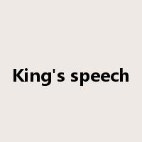 King's speech是什么意思