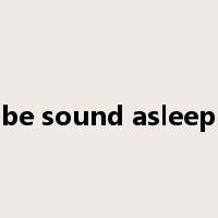 be sound asleep是什么意思