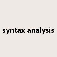 syntax analysis是什么意思