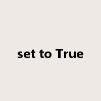 set to True是什么意思