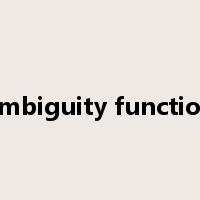 ambiguity function是什么意思
