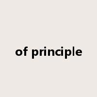 of principle是什么意思