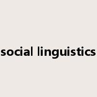 social linguistics是什么意思