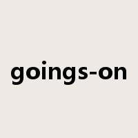 goings-on是什么意思