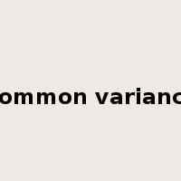 Common variance是什么意思