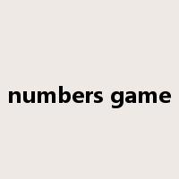 numbers game是什么意思