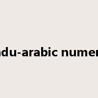 hindu-arabic numerals是什么意思