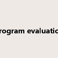 Program evaluation是什么意思
