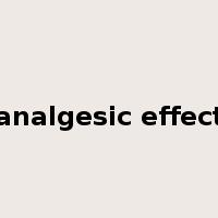 analgesic effect是什么意思