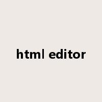 html editor是什么意思