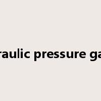 hydraulic pressure gauge是什么意思
