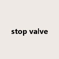 stop valve是什么意思