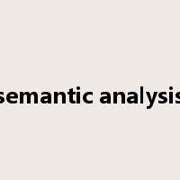 semantic analysis是什么意思