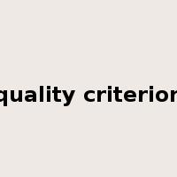 quality criterion是什么意思