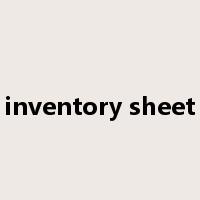 inventory sheet是什么意思