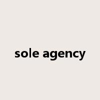 sole agency是什么意思