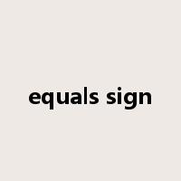 equals sign是什么意思