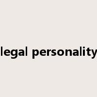 legal personality是什么意思