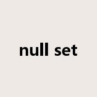 null set是什么意思