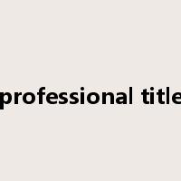 professional title是什么意思