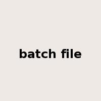 batch file是什么意思