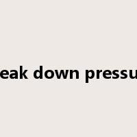 break down pressure是什么意思