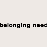 belonging need是什么意思