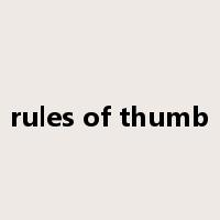 rules of thumb是什么意思