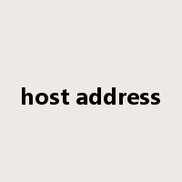 host address是什么意思